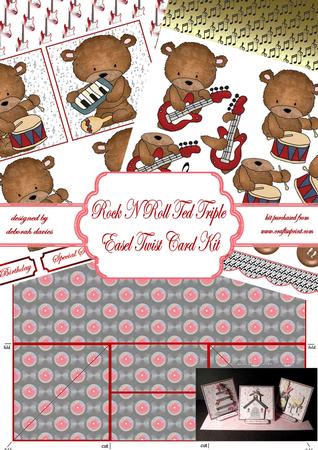 Rock N Roll Triple Easel Twist Card Kit