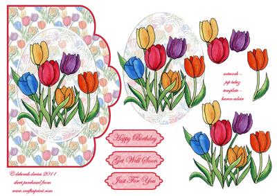 Bright Tulips Scallop Edge