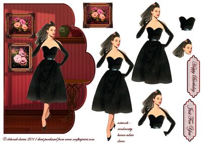 Black Elegance Scallop Edge Card