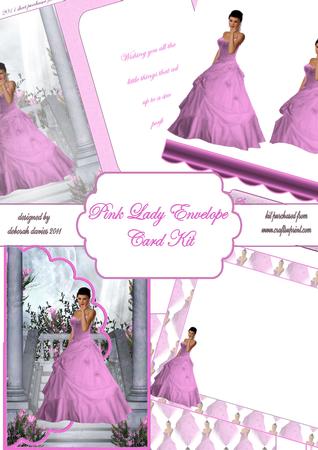 Pink Lady Envelope Card Kit
