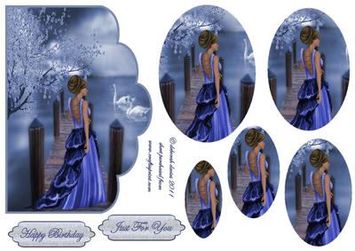 Fantasy Blue Scallop Edge