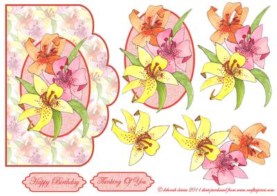 Mixed Floral Scallop Edge