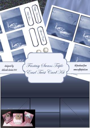 Fantasy Swans Triple Easel Twist Card Kit