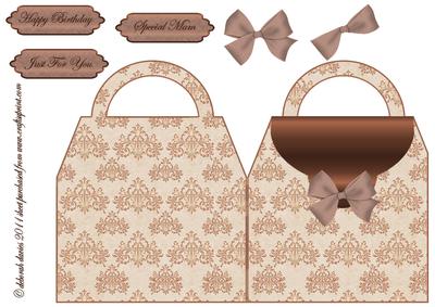 Bow Handbag Shaped Card