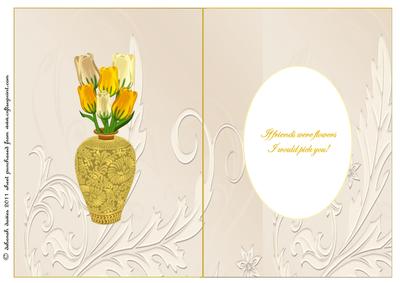 Vase of Tulips Insert with Friend Verse