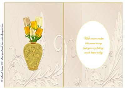 Vase of Tulips Insert with Get Well Verse
