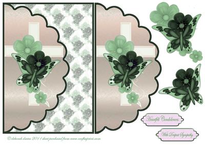 Floral Butterfly Sympathy Envelope Card
