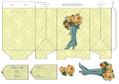 Small Floral Shoe Gift Bag