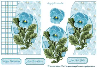 Aqua Pansy Cardfront