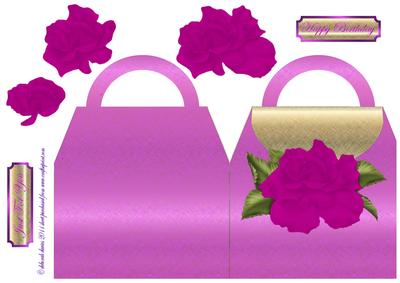 Pink Rose Handbag Card
