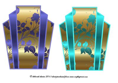 Art Deco Cardfronts Blues