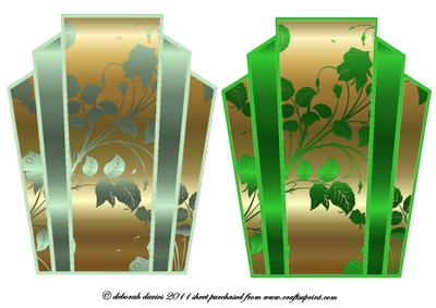 Art Deco Cardfronts Greens