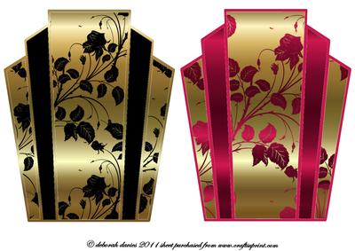 Art Deco Cardfronts Black & Cerise