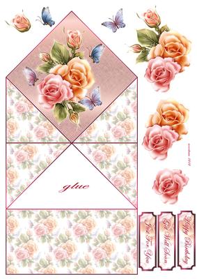 Butterfly Roses Springy Card