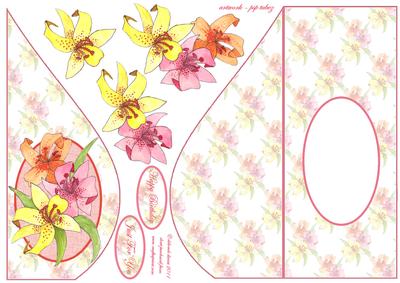 Mixed Floral Teardrop Card