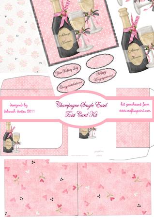 Champagne Single Easel Twist Card Kit