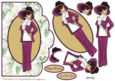 Floral Lady in Plum