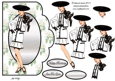 Floral Lady Black & White