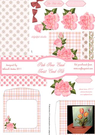 Pink Rose Easel Twist Card Kit