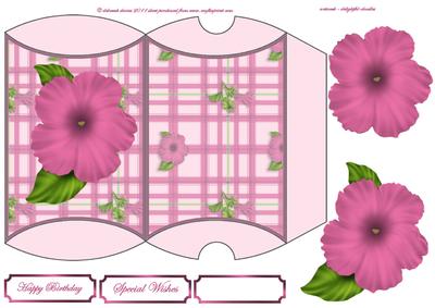Pink Petunia Pillow Box