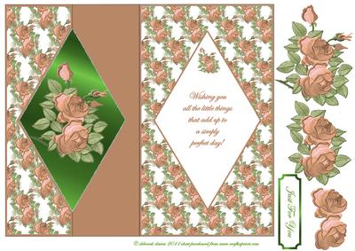 Coffee Rose Diamond Foldback Card