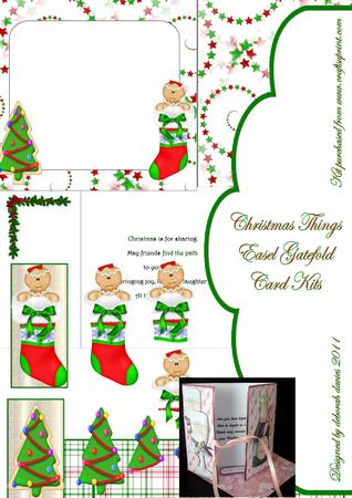 Christmas Things Easel Twist Gatefold Card Kit