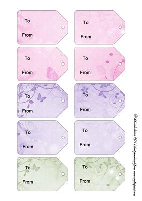 Floral Buterfly Gift Tags
