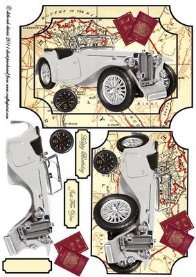 White Vintage Car