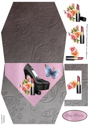 Elegant Black Shoes Handbag Card