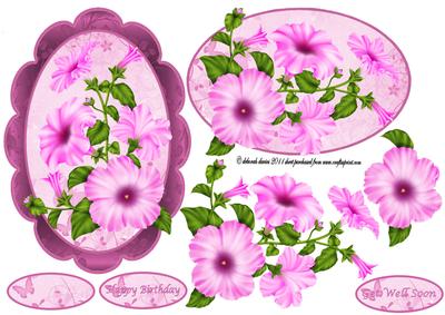 Pink Scallop Oval Florals