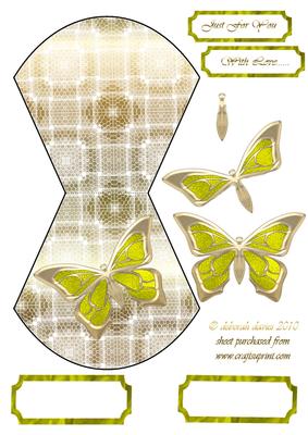Yellow Butterfly Wobble Card