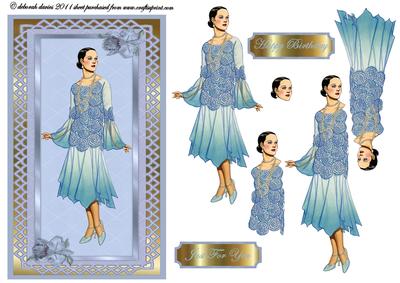 Blue Lady Framed Elegance
