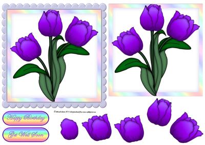 Purple Floral Scallop Edge