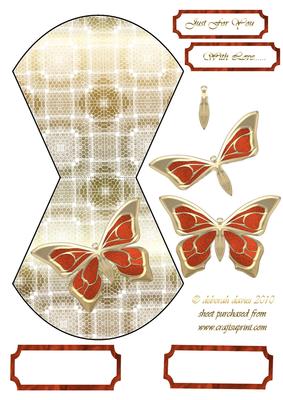 Peach Butterfly Wobble Card