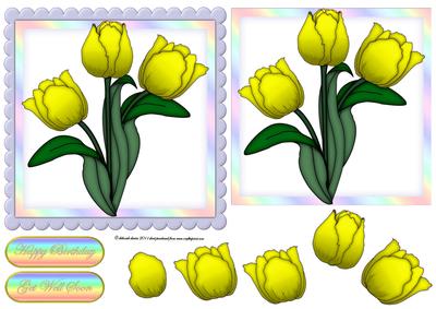 Yellow Floral Scallop Edge