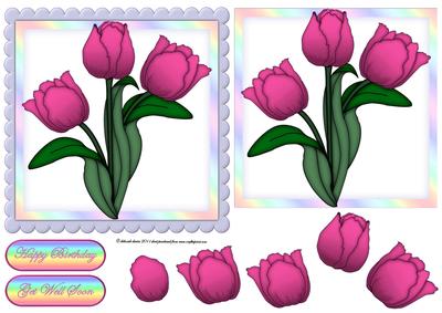 Pink Floral Scallop Edge