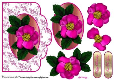 Pink Flower Quick Card