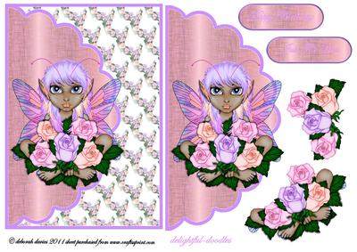 Lilac Floral Fairy Envelope Card