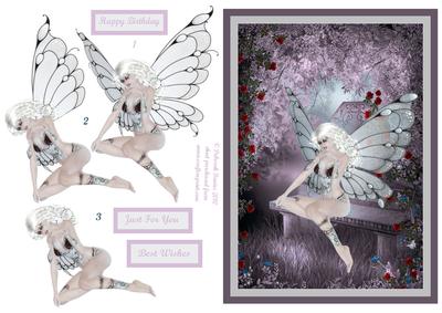Silver Fairy on Mauve
