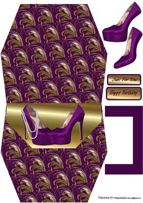 Purple Hot Shoes Handbag Card