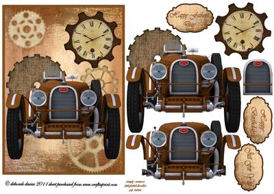 Steampunk Brown Vintage Car