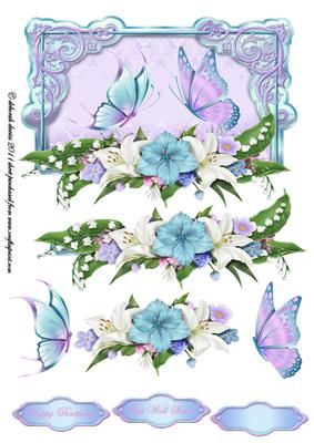 Floral Butterfly Duo