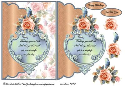 Floral Blue Birthday Verse