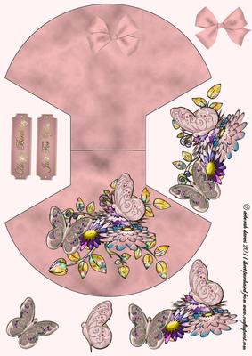 Pink Floral Butterfly