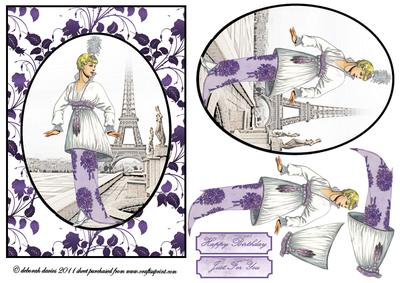 Mauve Deco Lady in Paris