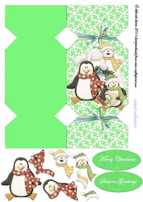 Mint Polar Bear and Friends Cracker Card
