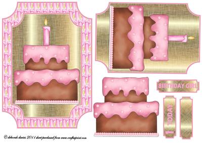 Pink First Birthday Cake