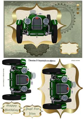 Green Vintage Steampunk Car