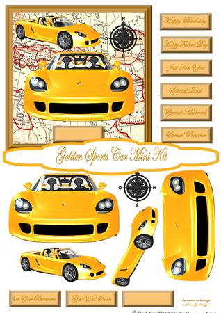 Golden Sports Car Mini Kit