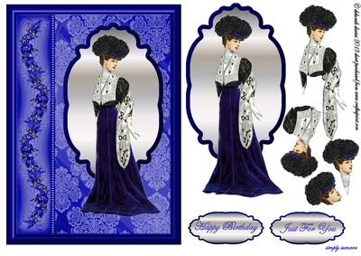 Blue Vintage Lady